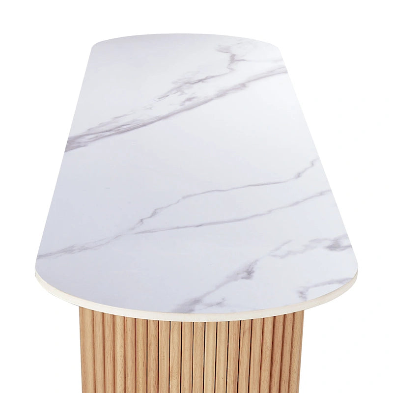 Console en marbre avec base cannelée