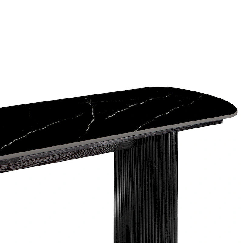 Console en marbre avec base cannelée