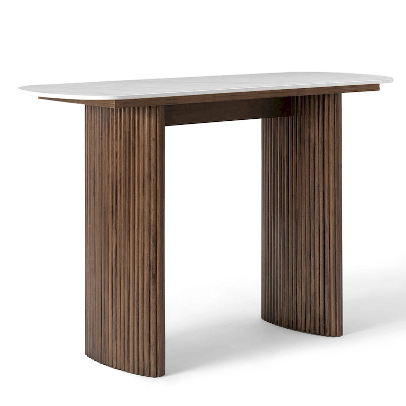 Console en marbre avec base cannelée