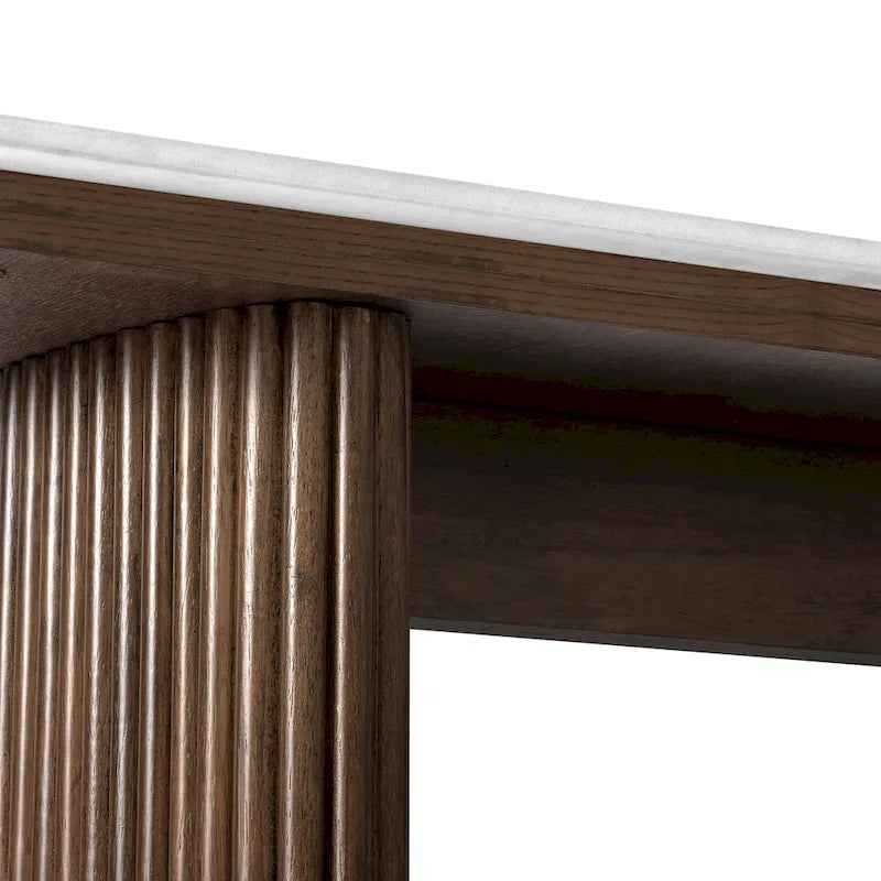 Console en marbre avec base cannelée
