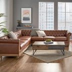 Canapé d'angle capitonné 7 places Castalia Chesterfield de Christopher Knight Home - 114,00 L x 70,00 l x 31,50 H