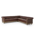 Canapé d'angle capitonné 7 places Castalia Chesterfield de Christopher Knight Home - 114,00 L x 70,00 l x 31,50 H
