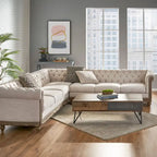 Canapé d'angle capitonné 7 places Castalia Chesterfield de Christopher Knight Home - 114,00 L x 70,00 l x 31,50 H