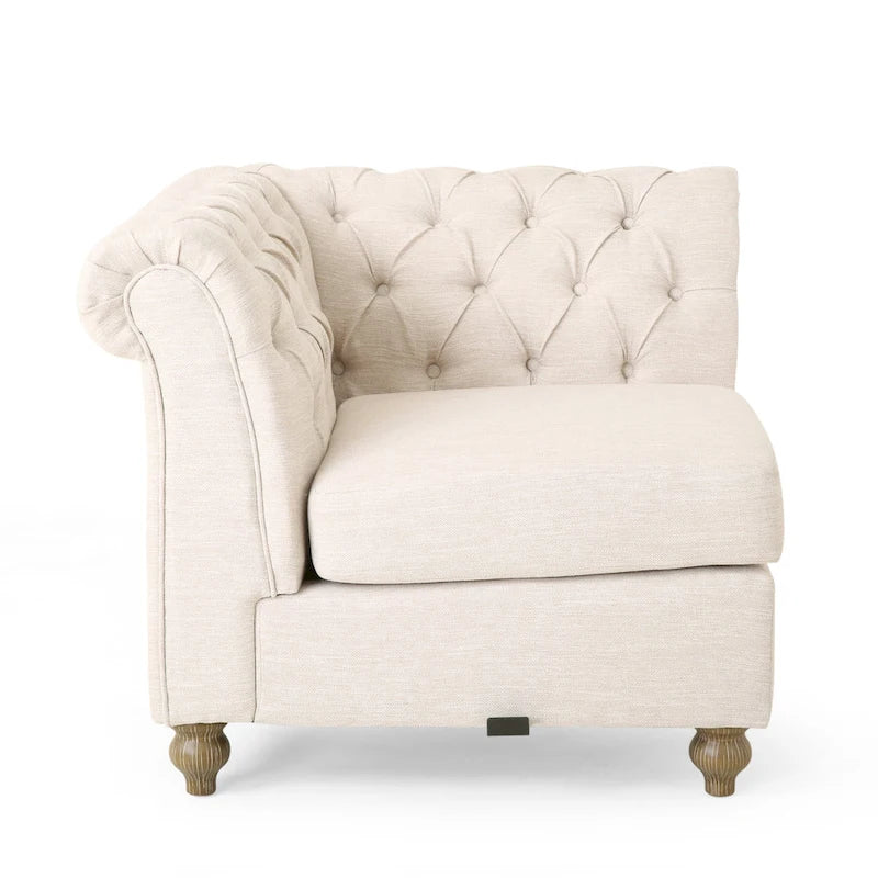 Canapé d'angle capitonné 7 places Castalia Chesterfield de Christopher Knight Home - 114,00 L x 70,00 l x 31,50 H