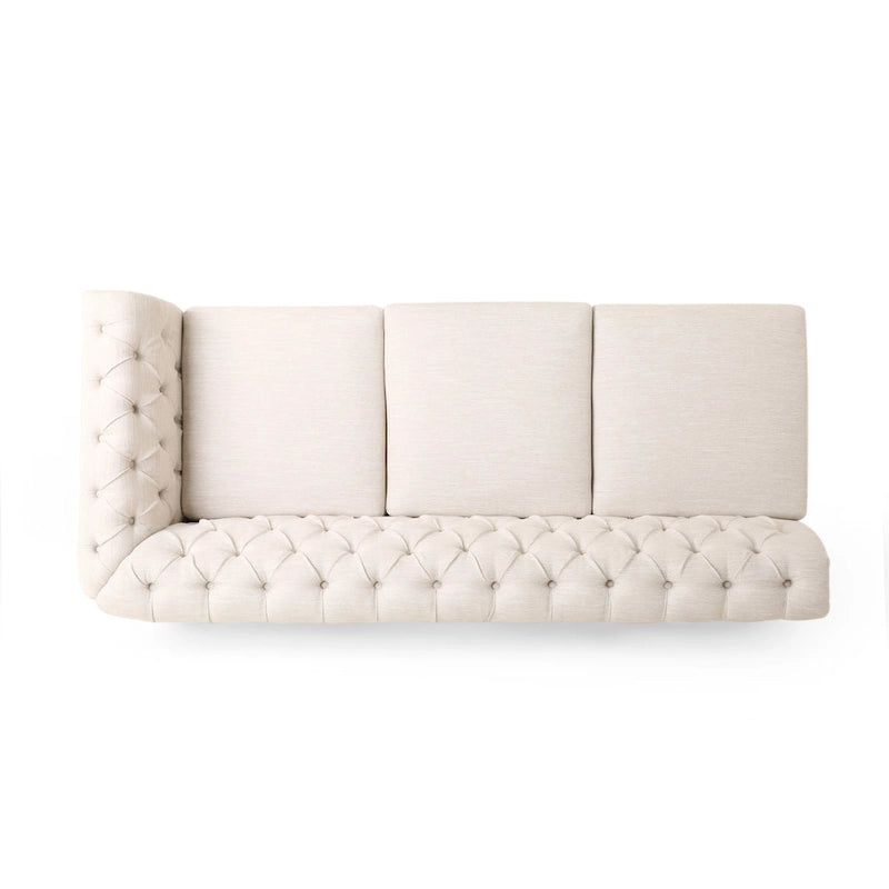 Canapé d'angle capitonné 7 places Castalia Chesterfield de Christopher Knight Home - 114,00 L x 70,00 l x 31,50 H