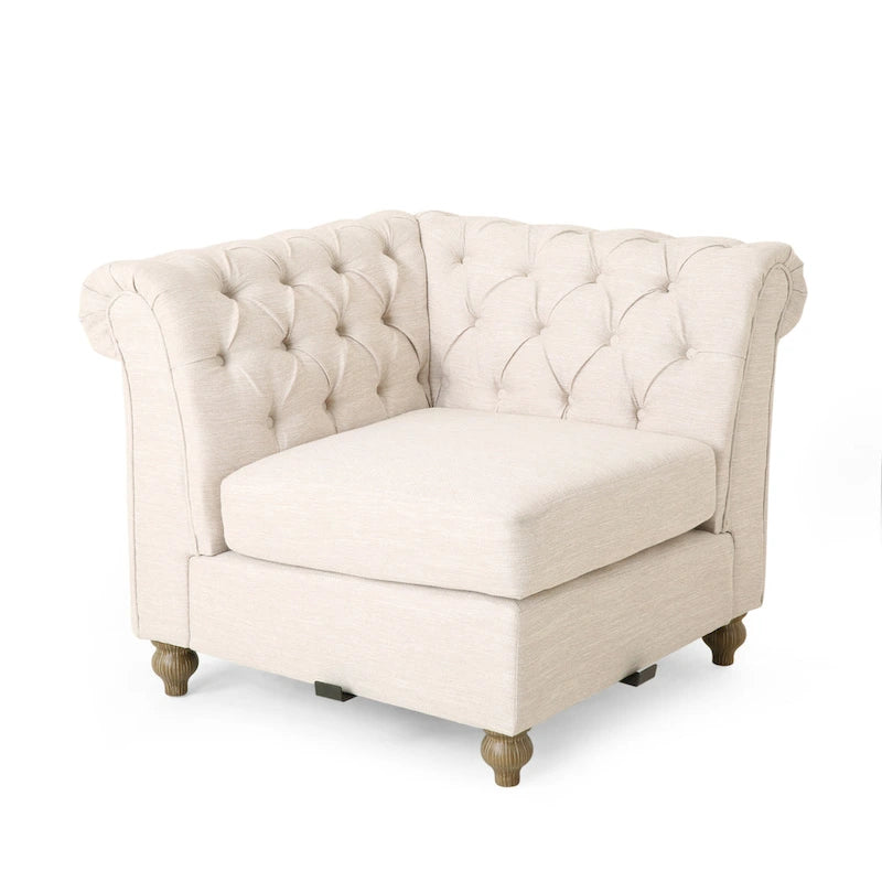 Canapé d'angle capitonné 7 places Castalia Chesterfield de Christopher Knight Home - 114,00 L x 70,00 l x 31,50 H