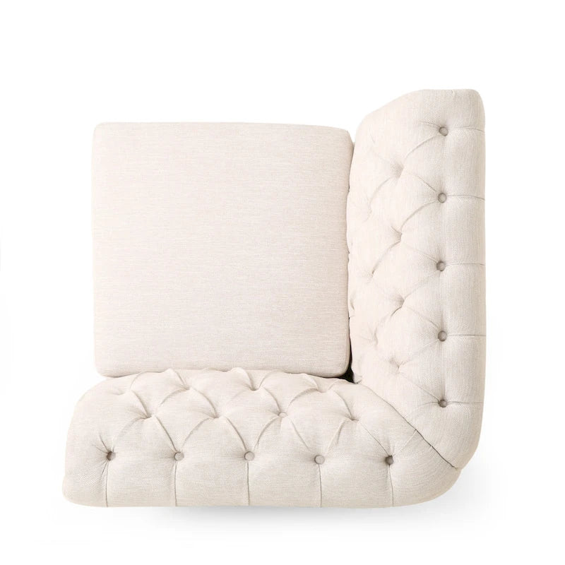 Canapé d'angle capitonné 7 places Castalia Chesterfield de Christopher Knight Home - 114,00 L x 70,00 l x 31,50 H