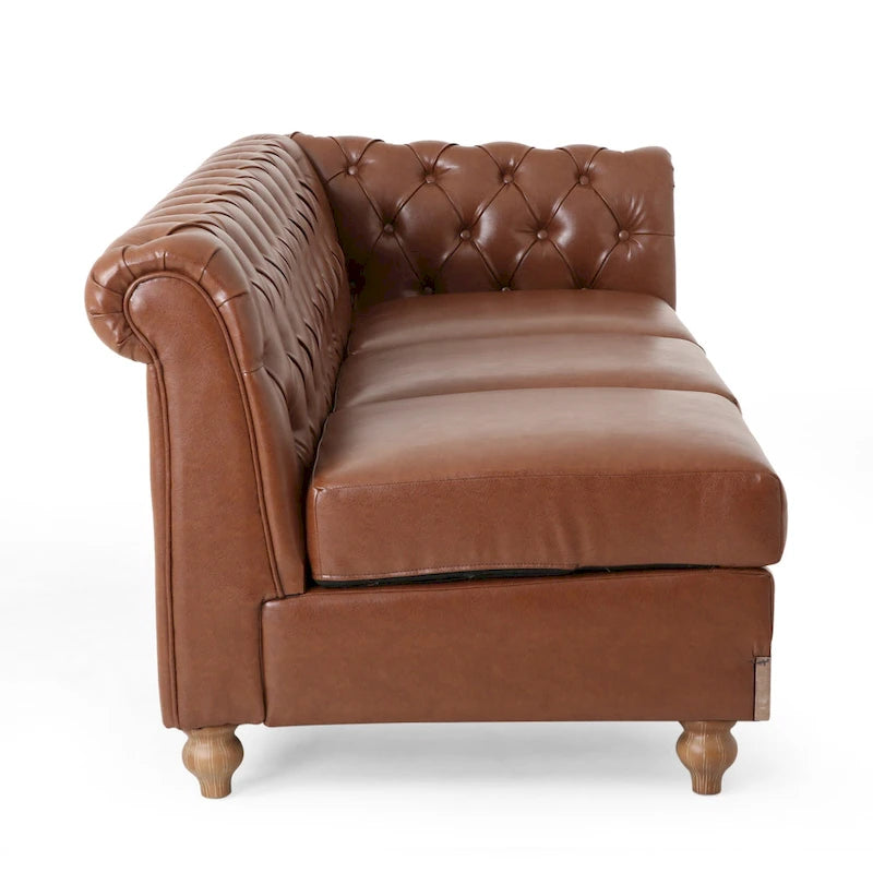 Canapé d'angle capitonné 7 places Castalia Chesterfield de Christopher Knight Home - 114,00 L x 70,00 l x 31,50 H