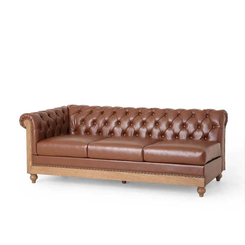 Canapé d'angle capitonné 7 places Castalia Chesterfield de Christopher Knight Home - 114,00 L x 70,00 l x 31,50 H