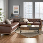 Canapé d'angle capitonné 7 places Castalia Chesterfield de Christopher Knight Home - 114,00 L x 70,00 l x 31,50 H