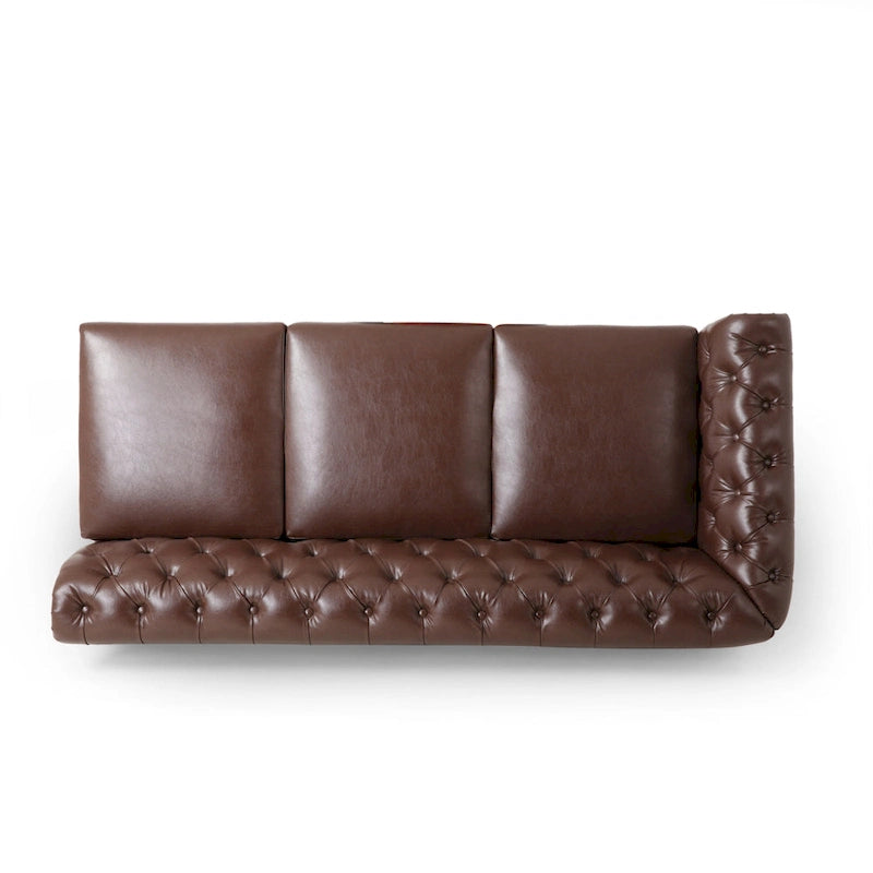 Canapé d'angle capitonné 7 places Castalia Chesterfield de Christopher Knight Home - 114,00 L x 70,00 l x 31,50 H
