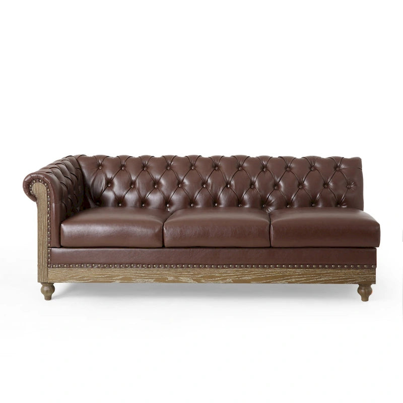 Canapé d'angle capitonné 7 places Castalia Chesterfield de Christopher Knight Home - 114,00 L x 70,00 l x 31,50 H