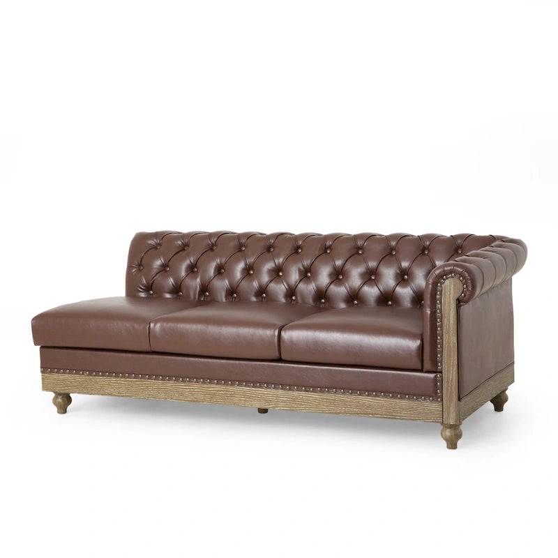 Canapé d'angle capitonné 7 places Castalia Chesterfield de Christopher Knight Home - 114,00 L x 70,00 l x 31,50 H