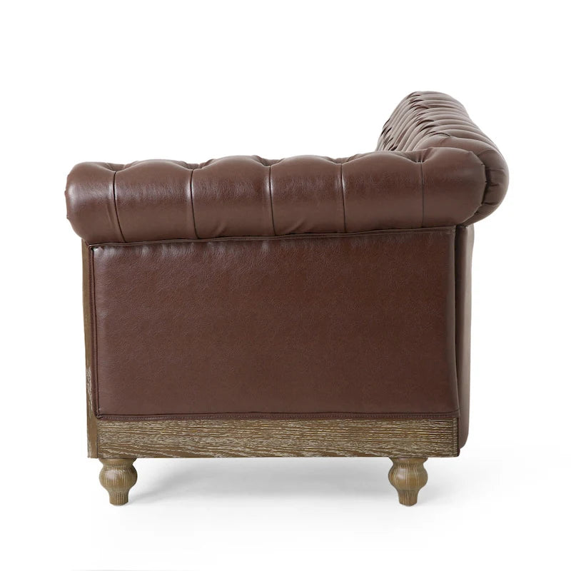 Canapé d'angle capitonné 7 places Castalia Chesterfield de Christopher Knight Home - 114,00 L x 70,00 l x 31,50 H