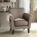 Fauteuil de club contemporain à accoudoirs roulés Brice avec garniture de clous décoratifs par Christopher Knight Home
