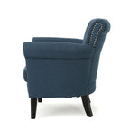 Fauteuil de club contemporain à accoudoirs roulés Brice avec garniture de clous décoratifs par Christopher Knight Home