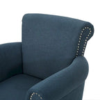 Fauteuil de club contemporain à accoudoirs roulés Brice avec garniture de clous décoratifs par Christopher Knight Home