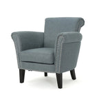 Fauteuil de club contemporain à accoudoirs roulés Brice avec garniture de clous décoratifs par Christopher Knight Home
