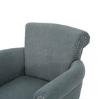 Fauteuil de club contemporain à accoudoirs roulés Brice avec garniture de clous décoratifs par Christopher Knight Home
