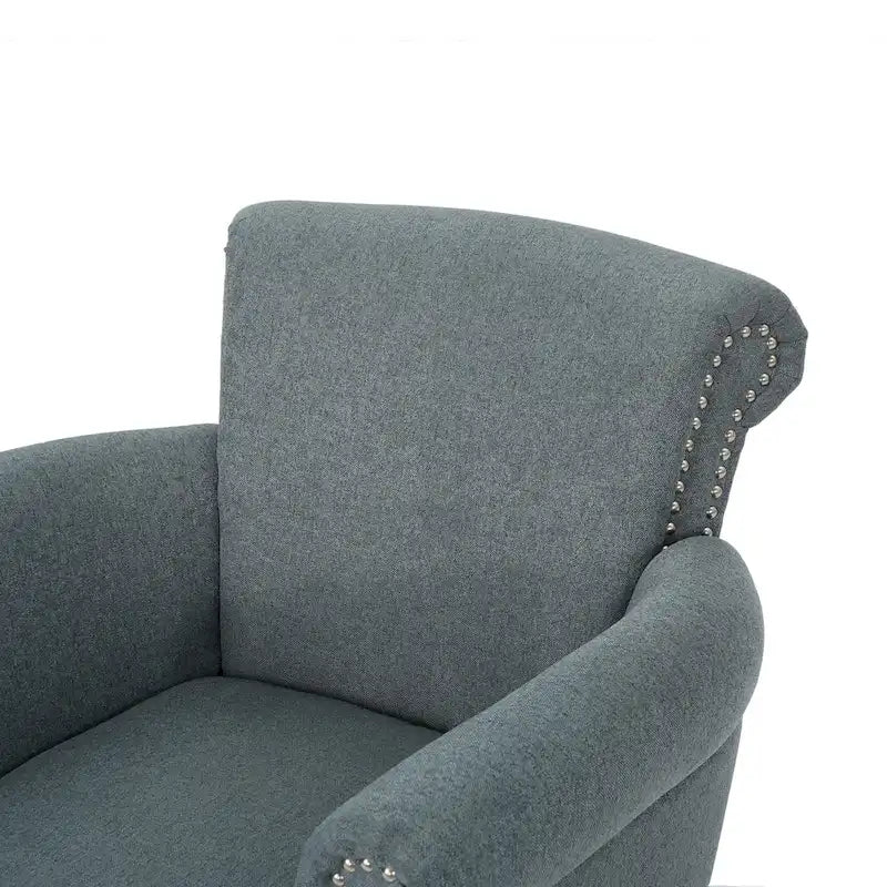 Fauteuil de club contemporain à accoudoirs roulés Brice avec garniture de clous décoratifs par Christopher Knight Home