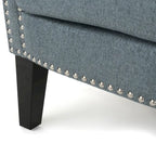 Fauteuil de club contemporain à accoudoirs roulés Brice avec garniture de clous décoratifs par Christopher Knight Home