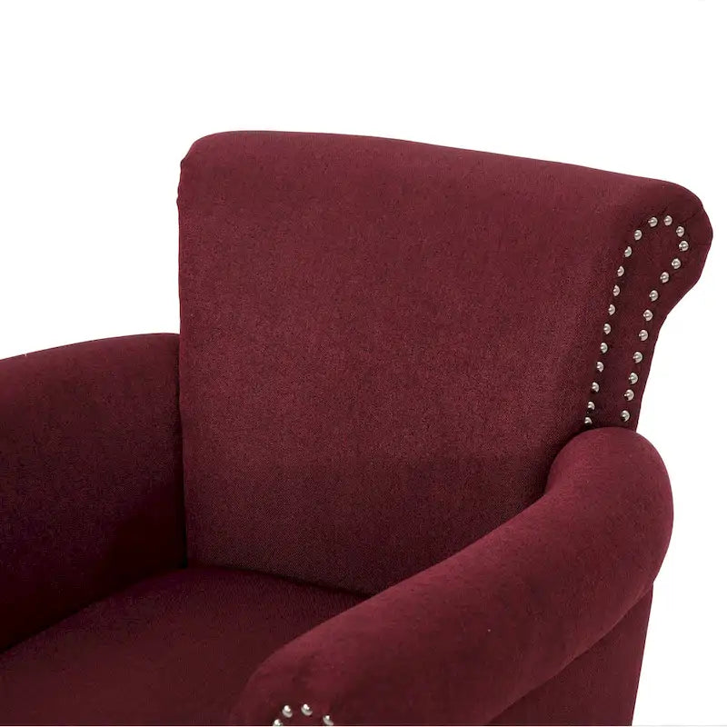 Fauteuil de club contemporain à accoudoirs roulés Brice avec garniture de clous décoratifs par Christopher Knight Home