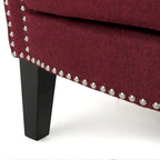 Fauteuil de club contemporain à accoudoirs roulés Brice avec garniture de clous décoratifs par Christopher Knight Home