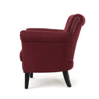 Fauteuil de club contemporain à accoudoirs roulés Brice avec garniture de clous décoratifs par Christopher Knight Home