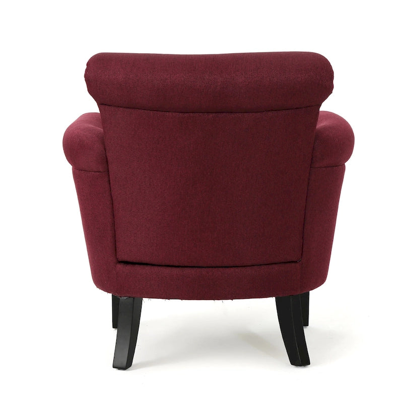 Fauteuil de club contemporain à accoudoirs roulés Brice avec garniture de clous décoratifs par Christopher Knight Home