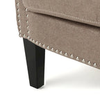 Fauteuil de club contemporain à accoudoirs roulés Brice avec garniture de clous décoratifs par Christopher Knight Home