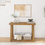 Console classique à plateau et poutres avec étagère - 46