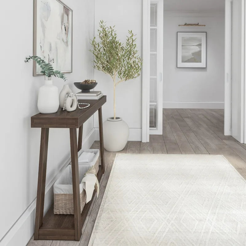 Console classique à plateau et poutres avec étagère - 46