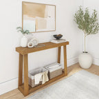 Console classique à plateau et poutres avec étagère - 46