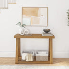 Console classique à plateau et poutres avec étagère - 46