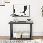 Console classique à plateau et poutres avec étagère - 46