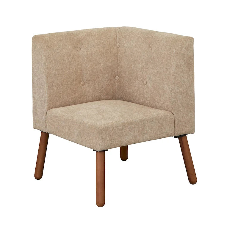 Chaise d'angle simple en bois et tissu Playmate