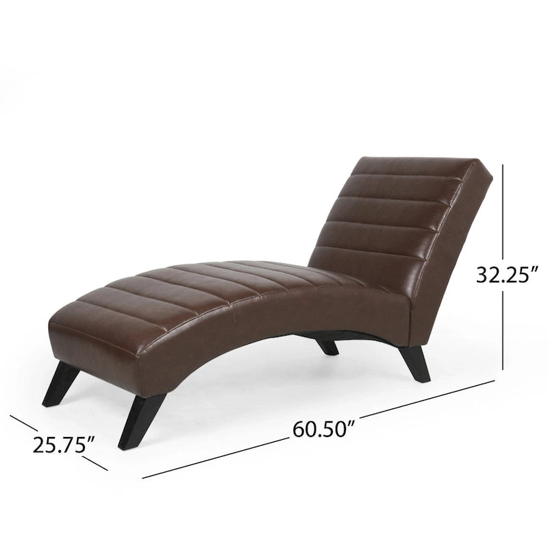 Chaise longue rembourrée Stillmore avec surpiqûres en canal de Christopher Knight Home