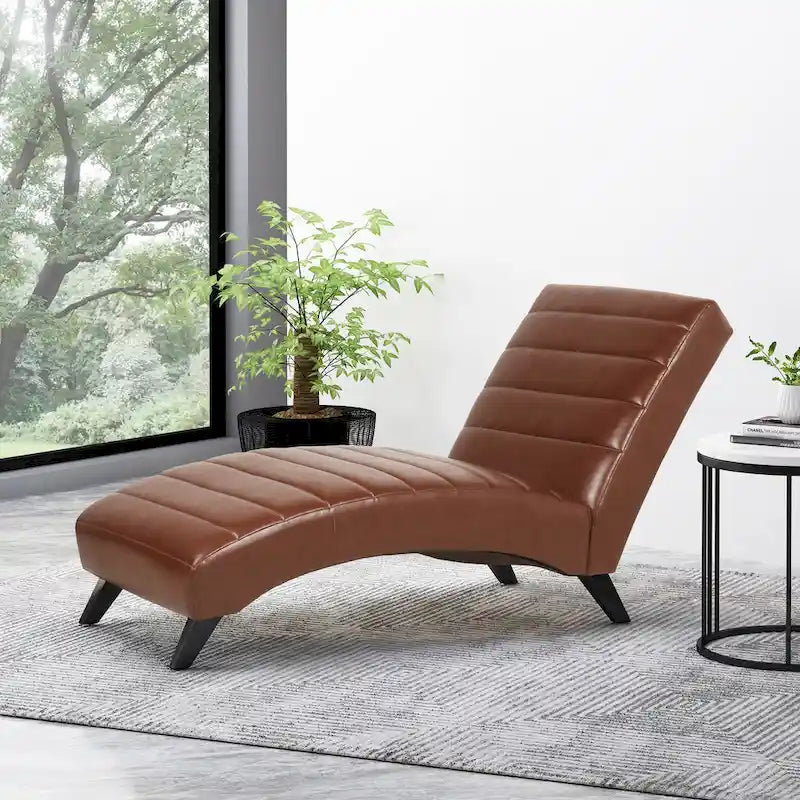 Chaise longue rembourrée Stillmore avec surpiqûres en canal de Christopher Knight Home
