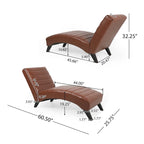 Chaise longue rembourrée Stillmore avec surpiqûres en canal de Christopher Knight Home