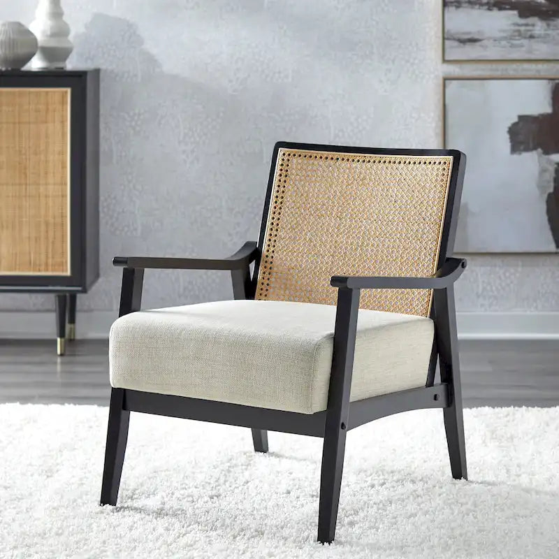 Chaise d'appoint Lifestorey Serena en rotin et bois massif