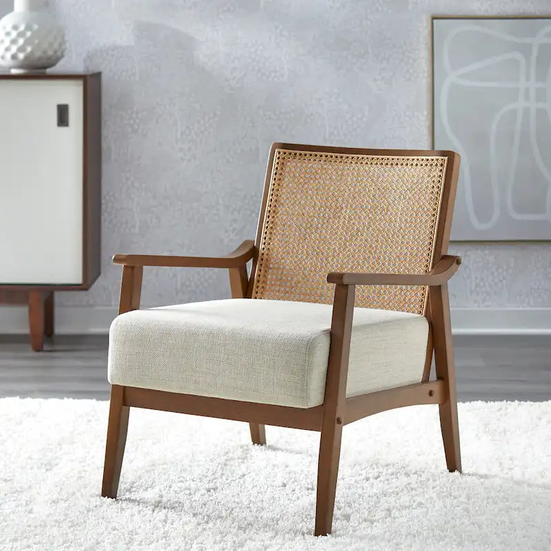 Chaise d'appoint Lifestorey Serena en rotin et bois massif