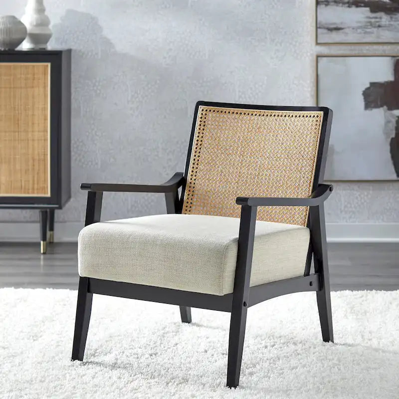 Chaise d'appoint Lifestorey Serena en rotin et bois massif