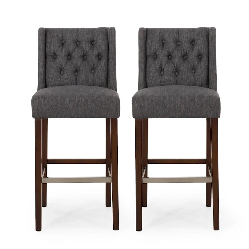 Tabouret de bar à oreilles capitonné Bayliss (Lot de 2) par Christopher Knight Home