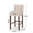Tabouret de bar à oreilles capitonné Bayliss (Lot de 2) par Christopher Knight Home