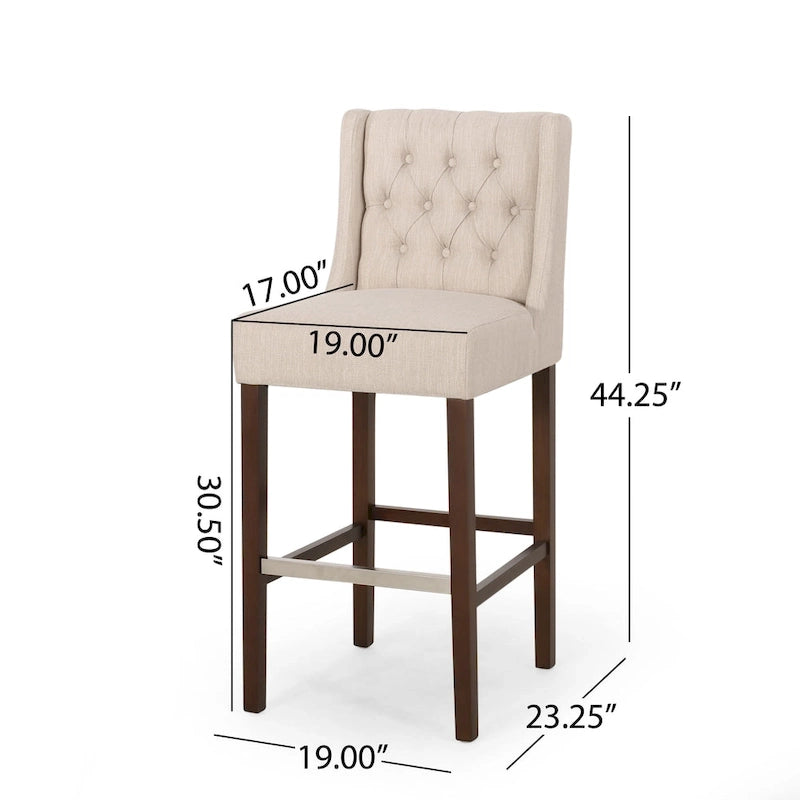 Tabouret de bar à oreilles capitonné Bayliss (Lot de 2) par Christopher Knight Home