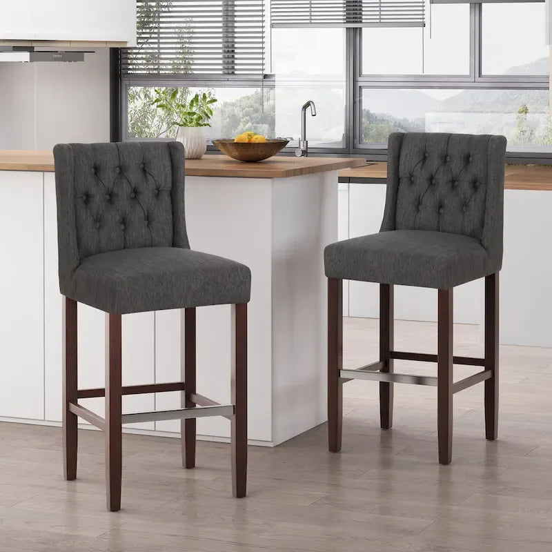 Tabouret de bar à oreilles capitonné Bayliss (Lot de 2) par Christopher Knight Home