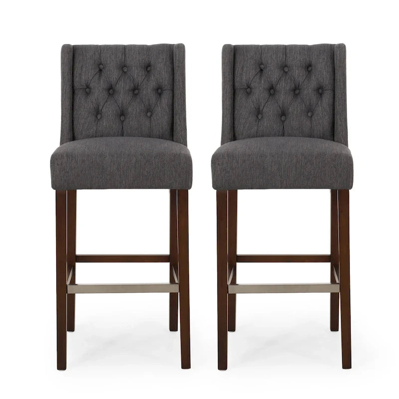 Tabouret de bar à oreilles capitonné Bayliss (Lot de 2) par Christopher Knight Home