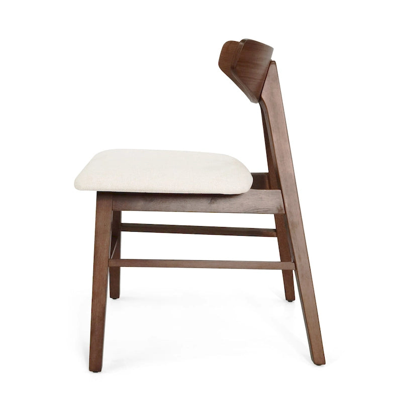 Chaises de salle à manger Stocker en tissu et bois d'hévéa (lot de 2) par Christopher Knight Home