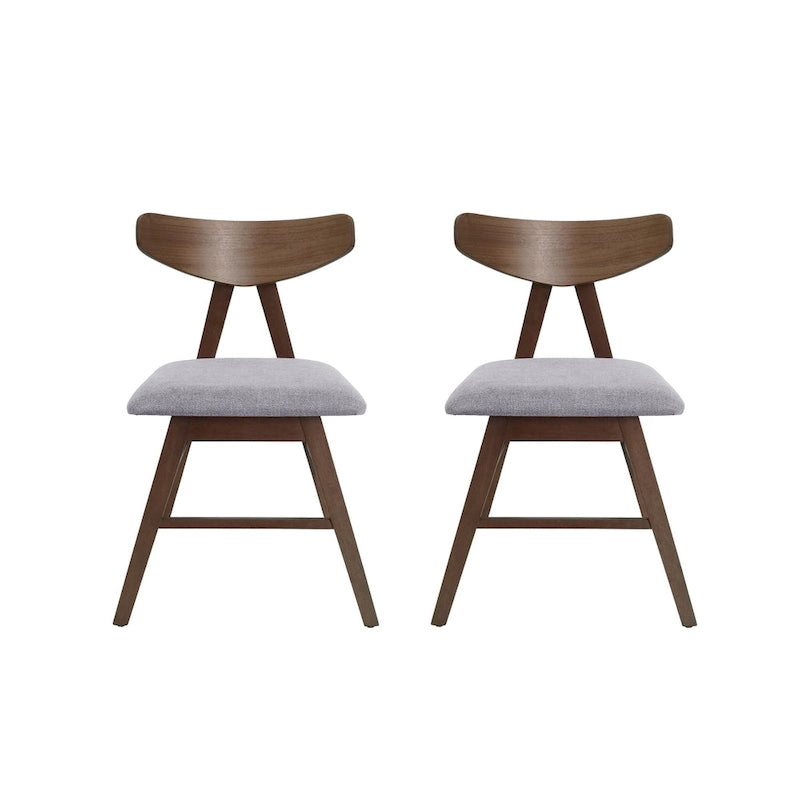 Chaises de salle à manger Stocker en tissu et bois d'hévéa (lot de 2) par Christopher Knight Home