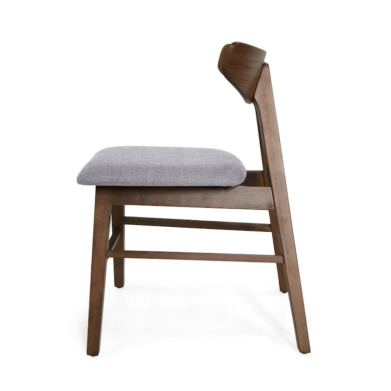 Chaises de salle à manger Stocker en tissu et bois d'hévéa (lot de 2) par Christopher Knight Home
